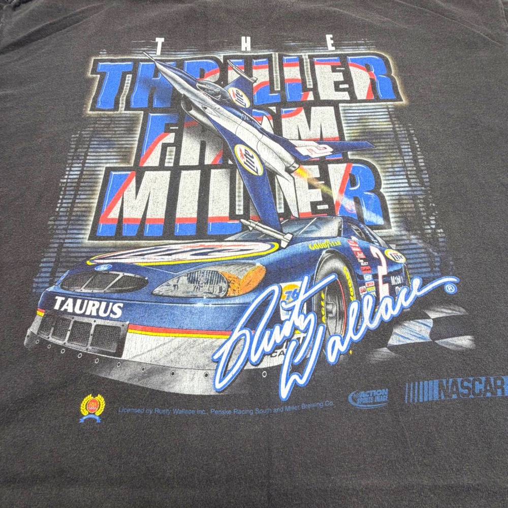 Vintage Rusty Wallace NASCAR Miller Lite Tee XL‎ Y2K Chase Authentics